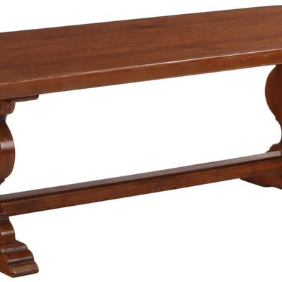 Sale Photo Thumbnail #192: FRENCH SOLID OAK FARM TABLE WITH MORTIS AND TENON CONSTRUCTION C 1950.