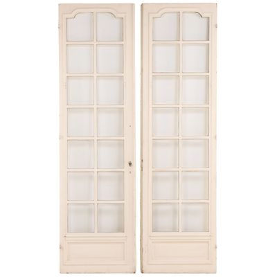 Sale Photo Thumbnail #358: PAIR OF PAINTED FRENCH DOORS C 1920.