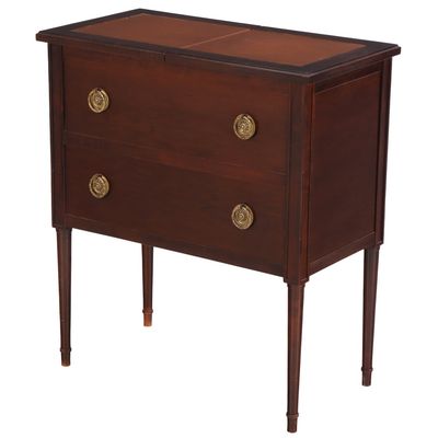 Sale Photo Thumbnail #226: FRENCH LOUIS XVI STYLE MAHOGANY BAR CABINET HAVING SLIDING DOORS WITH TWO INTERIOR SHELVES FOR GLASS