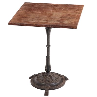 Sale Photo Thumbnail #181: CAST IRON AND WOOD BISTRO TABLE C 1900.