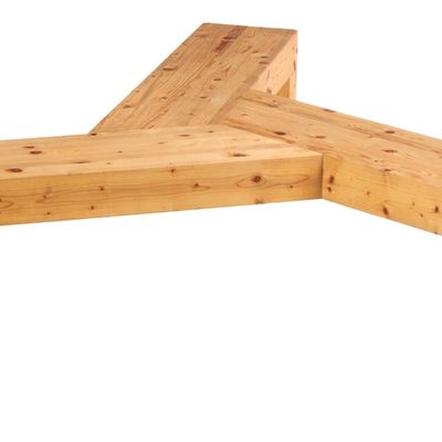 Sale Photo Thumbnail #298: FRENCH KNOTTY PINE THREE LEG BENCH C 1985.