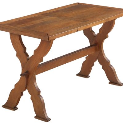 Sale Photo Thumbnail #197: BELGIAN OAK TABLE WITH X BASE C 1920.