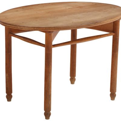 Sale Photo Thumbnail #291: FRENCH OVAL ELM TABLE C 1940.