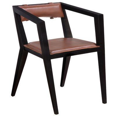 Sale Photo Thumbnail #122: CONTEMPORARY EBONIZED TEAK PROTOTYPE ARM CHAIR WITH LEATHER SEAT BY MAXIMILIAN EICKE FOR MAX ID.