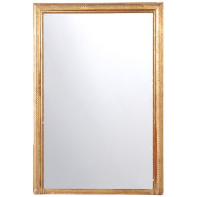 Sale Photo Thumbnail #184: RECTANGULAR FRENCH GILTWOOD MIRROR C 1890 HAVING INCISED DETAILS.