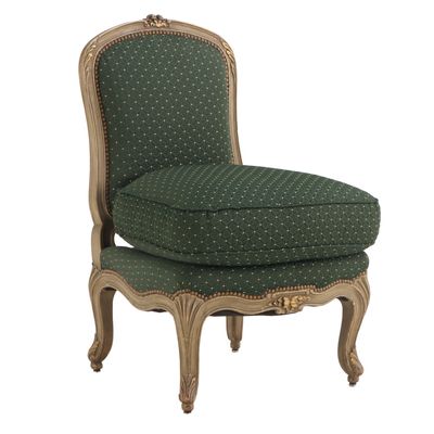 Sale Photo Thumbnail #205: PAINTED FRENCH LOUIS XV STYLE BOUDOIR CHAIR C 1920.