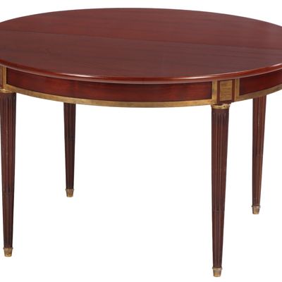 Sale Photo Thumbnail #221: QUALITY FRENCH BRONZE MOUNTED MAHOGANY DINING TABLE IN THE DIRECTOIRE STYLE C 1945.