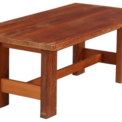 Sale Photo Thumbnail #293: BRUTALIST STYLE BELGIAN OAK COFFEE TABLE C 1950.