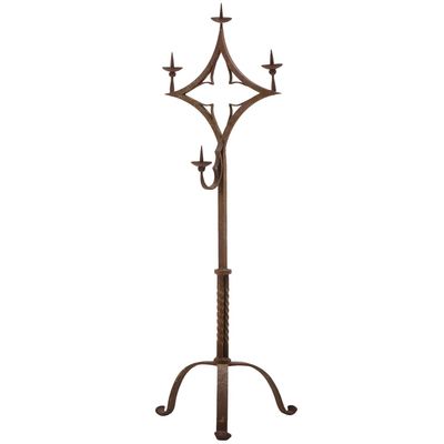 Sale Photo Thumbnail #237: FRENCH NEO-GOTHIC HEAVY IRON CANDLE STICK.