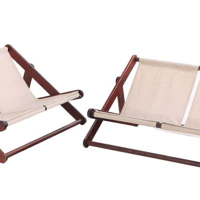 Sale Photo Thumbnail #165: PAIR OF VINTAGE FOLDING WOOD BENCHES DESIGNED BY GILLIS LUNDGREN FOR IKEA.