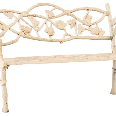 Sale Photo Thumbnail #373: CAST IRON GARDEN BENCH WITH FOLIATE DETAILS.