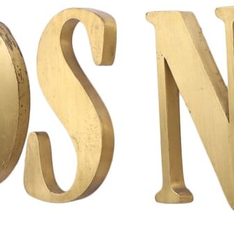 Sale Photo Thumbnail #350: SEVEN 14" BRASS LETTERS C 1960.
