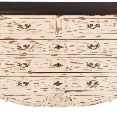 Sale Photo Thumbnail #233: A LOUIS XV STYLE EIGHT DRAWER PAINTED DRESSER HAVING A WOOD TOP CIRCA 1900
