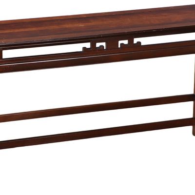 Sale Photo Thumbnail #335: ASIAN STYLE MAHOGANY CONSOLE TABLE.