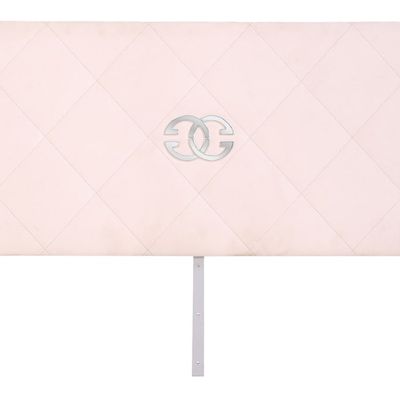 AN UPHOLSTERED KING SIZE HEADBOARD BY GUCCI.
