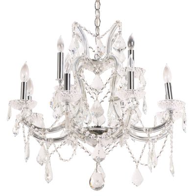 Sale Photo Thumbnail #242: TWELVE ARM CRYSTAL CHANDELIER C 1950.