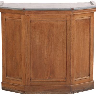 Sale Photo Thumbnail #346: FRENCH OAK BAR COUNTER HAVING A ZINC TOP C 1890.