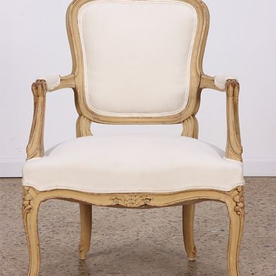 Sale Photo Thumbnail #199: PAINTED FRENCH LOUIS XV STYLE OPEN ARMCHAIR C.1900