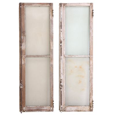 Sale Photo Thumbnail #363: TWO SINGLE FRENCH PAINTED WOOD WINDOWS WITH CREMONE BOLTS C 1900.