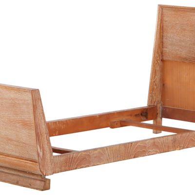 FRENCH CERUSED OAK DAY BED OR TWIN BED C 1940.