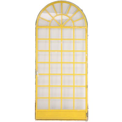 Sale Photo Thumbnail #369: A LARGE PAINTED IRON AND GLASS FRENCH PALLADIUM WINDOW
