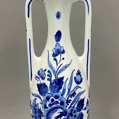 Royal Delft Hand-Painted Handled Vase