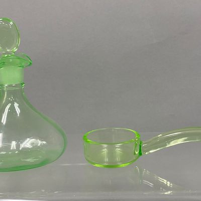 Two Uranium Glass Serving Pieces