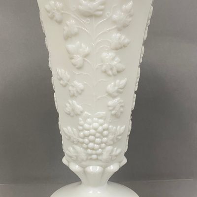 Westmoreland Paneled Grape Milk Glass Vase