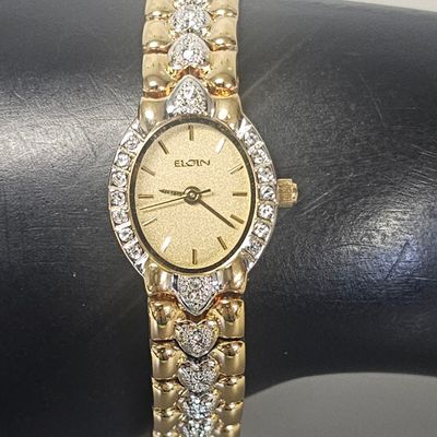 Two-Tone Elgin Heart-Link Watch