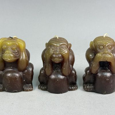 Japanese Wax Wise Monkey Novelty Candles