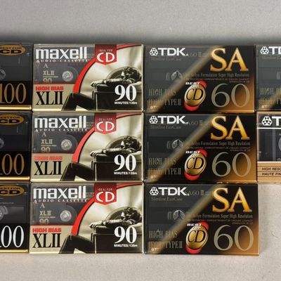 10 TDK & Maxell Type II Blank Audio Cassettes