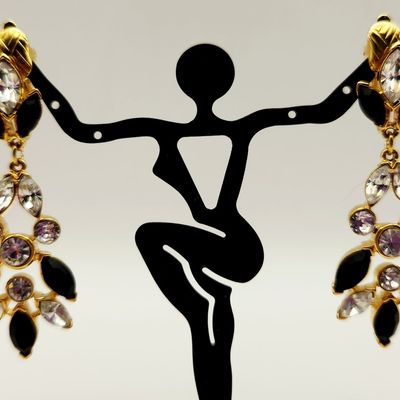 Crown Trifari Chandelier Clip Earrings
