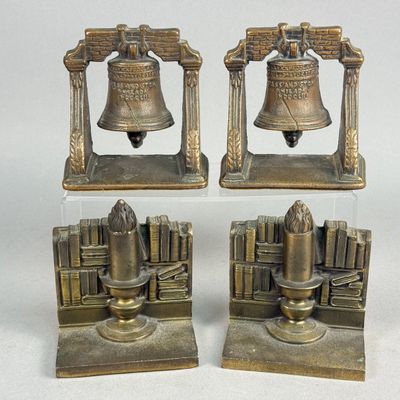 Philadelphia Mfg. Co. Plated Metal Bookends