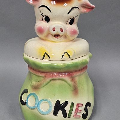 USA Ceramic Pig in Sack Cookie Jar