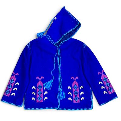 Vintage Moroccan Style Embroidered Wool Jacket