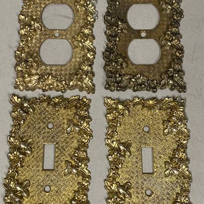 American Tack & Hardware Brass-Plated Ornate Wall Plates