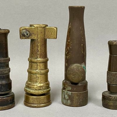 Four Vintage Brass Garden Hose Nozzles