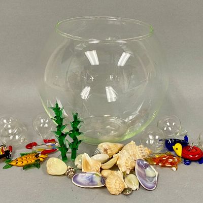 Miniature Art Glass Aquarium Scene