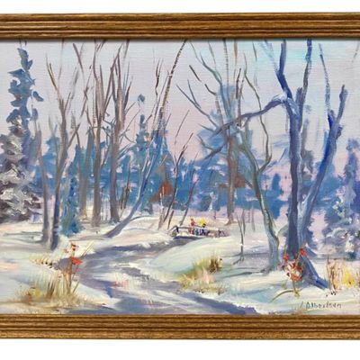 Ken Albertson Winter Landscape Oil Painting