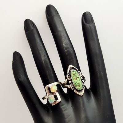 Vintage Sterling Gemset Rings 8.6 Grams