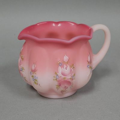 Fenton Rosalene Satin Glass Melon Creamer