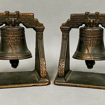 A Pair of Cast Iron Liberty Bell Bookends