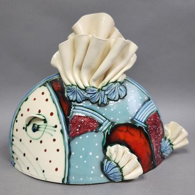Ceramic Fish Sculpture Signed
