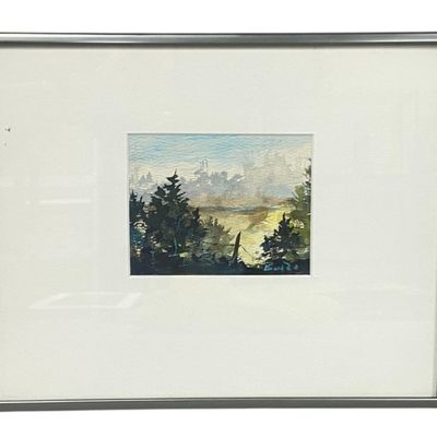 Bonzo Miniature Landscape Watercolor Painting