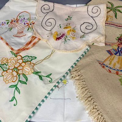 Embroidered Cotton & Linen Table Linens