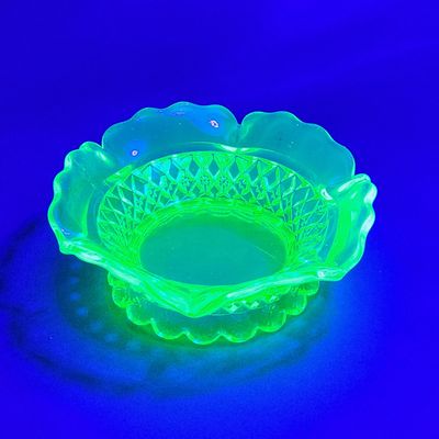 Riverside Glass Works Petticoat Vaseline Bowl