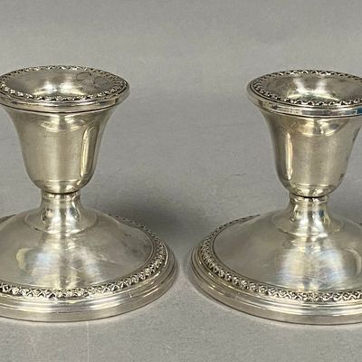 F. B. Rogers Sterling Beaded Candlesticks