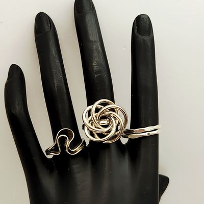 Sterling Modernist Rings 10.8 Grams