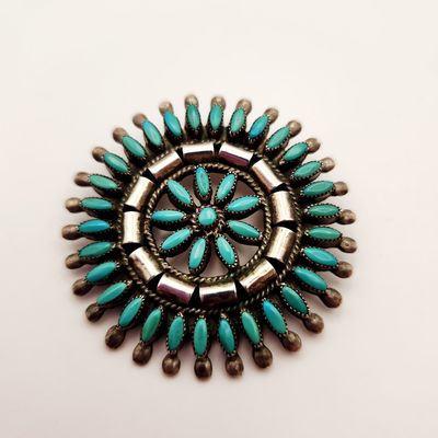 Andrew Dewa Zuni Turquoise Brooch 13.9 Grams