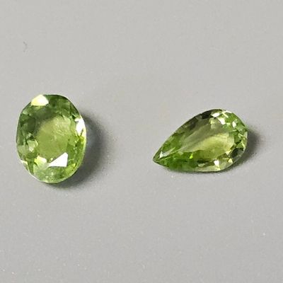 Two Loose Faceted Peridot Gemstones